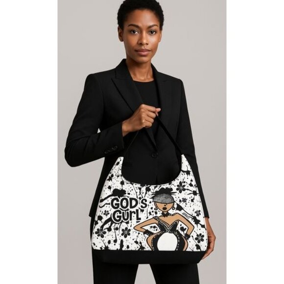 Hobo God's Gurl Womens Stylist Tote Bag Canvas Shoulder Bag  Stylish - Picture 3 of 8